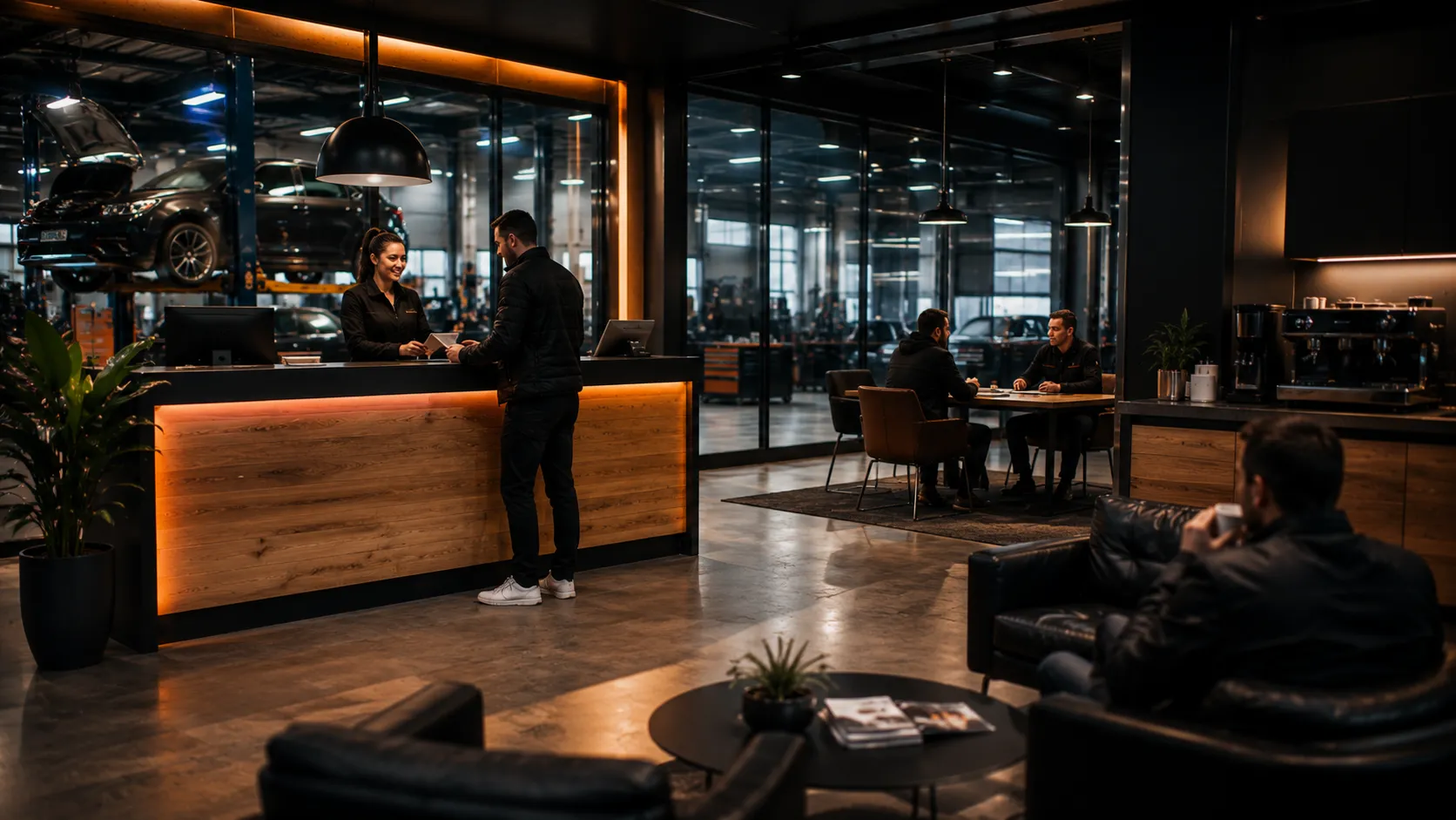 Atelier Garage Moderne — accueil client